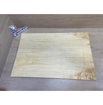 Клён Белый Явор, Волнистый заготовка на топ Тангент АА Волна АА 16х175-160х520 мм - 2 шт (книжкой)-0