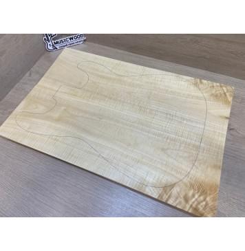 Клён Белый Явор, Волнистый заготовка на топ Тангент АА Волна АА 16х175-160х520 мм - 2 шт (книжкой)-13