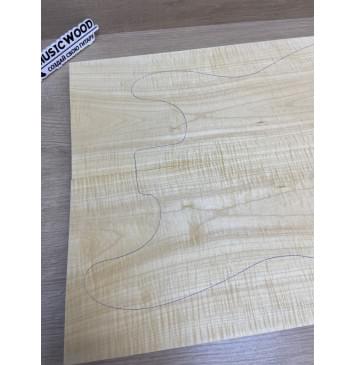 Клён Белый Явор, Волнистый заготовка на топ Тангент АА Волна АА 16х175-160х520 мм - 2 шт (книжкой)-14