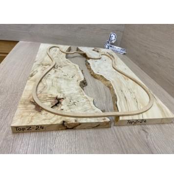 Клён Американский Каповый заготовка на топ под заливку Смешанный АА Кап ААА 17х390-340х515 мм - 2 шт-4