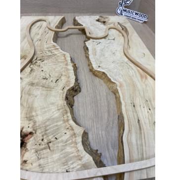 Клён Американский Каповый заготовка на топ под заливку Смешанный АА Кап ААА 17х390-340х515 мм - 2 шт-5