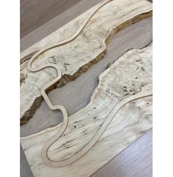 Клён Американский Каповый заготовка на топ под заливку Смешанный АА Кап ААА 17х390-340х515 мм - 2 шт-9