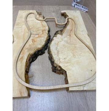 Клён Американский Каповый заготовка на топ под заливку Смешанный АА Кап ААА 17х390-340х515 мм - 2 шт-3