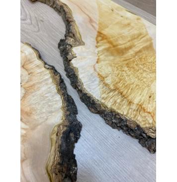 Клён Американский Каповый заготовка на топ под заливку Смешанный АА Кап ААА 17х390-340х515 мм - 2 шт-7