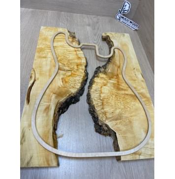 Клён Американский Каповый заготовка на топ под заливку Смешанный АА Кап ААА 17х390-340х515 мм - 2 шт-6