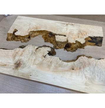 Клён Американский Каповый заготовка на топ под заливку Смешанный АА Кап ААА 23х390-340х535 мм - 2 шт-2