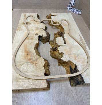 Клён Американский Каповый заготовка на топ под заливку Смешанный АА Кап ААА 23х390-340х535 мм - 2 шт-4