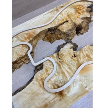 Клён Американский Каповый заготовка на топ под заливку Смешанный АА Кап ААА 23х390-340х535 мм - 2 шт-11