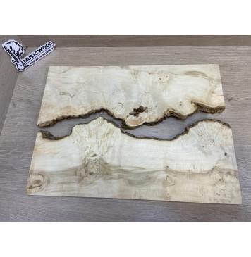 Клён Американский Каповый заготовка на топ под заливку Смешанный АА Кап АА 17х390-340х475 мм - 2 шт-1