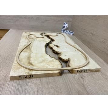 Клён Американский Каповый заготовка на топ под заливку Смешанный АА Кап АА 17х390-340х475 мм - 2 шт-3