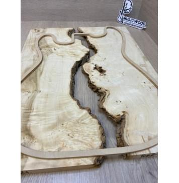 Клён Американский Каповый заготовка на топ под заливку Смешанный АА Кап АА 17х390-340х475 мм - 2 шт-4