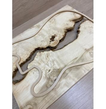 Клён Американский Каповый заготовка на топ под заливку Смешанный АА Кап АА 17х390-340х475 мм - 2 шт-5