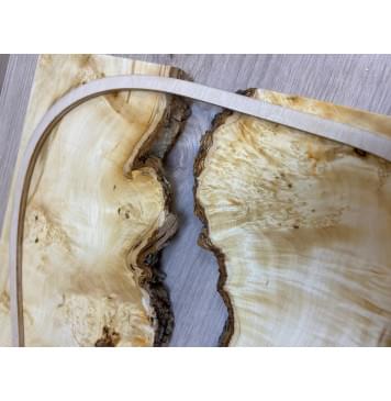 Клён Американский Каповый заготовка на топ под заливку Смешанный АА Кап АА 17х390-340х475 мм - 2 шт-9