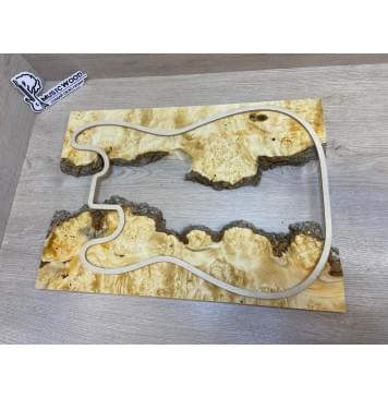 Клён Американский Каповый заготовка на топ под заливку Смешанный АА Кап ААА 15х390-340х490 мм - 2 шт-11