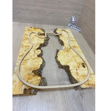 Клён Американский Каповый заготовка на топ под заливку Смешанный АА Кап ААА 15х390-340х490 мм - 2 шт-12