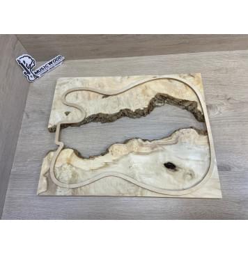 Клён Американский Каповый заготовка на топ под заливку Смешанный АА Кап АА 15х390-340х440 мм - 2 шт-2