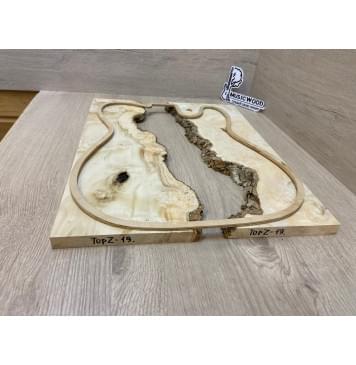 Клён Американский Каповый заготовка на топ под заливку Смешанный АА Кап АА 15х390-340х440 мм - 2 шт-3