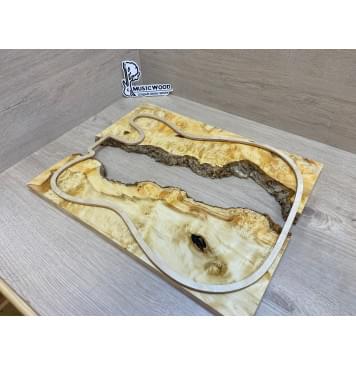 Клён Американский Каповый заготовка на топ под заливку Смешанный АА Кап АА 15х390-340х440 мм - 2 шт-6