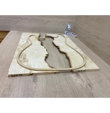 Клён Американский Каповый заготовка на топ под заливку Смешанный АА Кап АА 10х327х470 мм - 2 шт-2