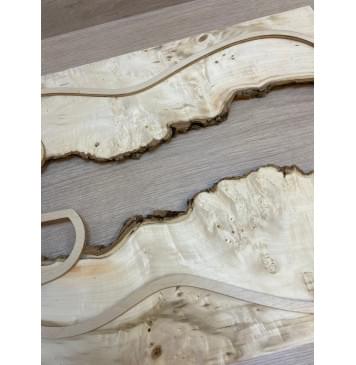 Клён Американский Каповый заготовка на топ под заливку Смешанный АА Кап АА 10х327х470 мм - 2 шт-5