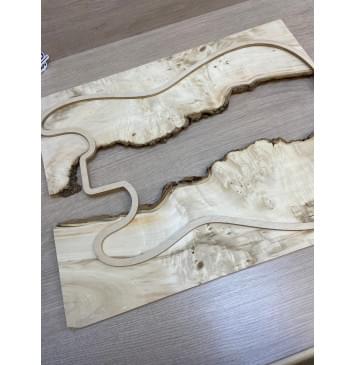 Клён Американский Каповый заготовка на топ под заливку Смешанный АА Кап АА 10х327х470 мм - 2 шт-4