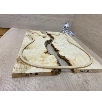 Клён Американский Каповый заготовка на топ под заливку Смешанный АА Кап АА 16х390-340х485 мм - 2 шт-4