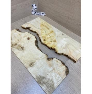 Клён Американский Каповый заготовка на топ под заливку Смешанный АА Кап АА 16х390-340х485 мм - 2 шт-9