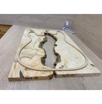 Клён Американский Каповый заготовка на топ под заливку Смешанный АА Кап АА 15х390-340х515 мм - 2 шт-4