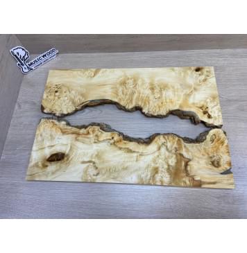 Клён Американский Каповый заготовка на топ под заливку Смешанный АА Кап АА 15х390-340х515 мм - 2 шт-0