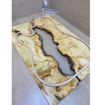 Клён Американский Каповый заготовка на топ под заливку Смешанный АА Кап АА 15х390-340х515 мм - 2 шт-10