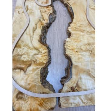 Клён Американский Каповый заготовка на топ под заливку Смешанный АА Кап АА 15х390-340х515 мм - 2 шт-12