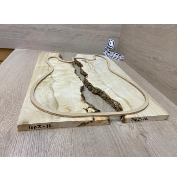 Клён Американский Каповый заготовка на топ под заливку Смешанный ААА Кап АА 16х390-340х485 мм - 2 шт-3