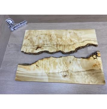 Клён Американский Каповый заготовка на топ под заливку Смешанный ААА Кап АА 16х390-340х485 мм - 2 шт-0