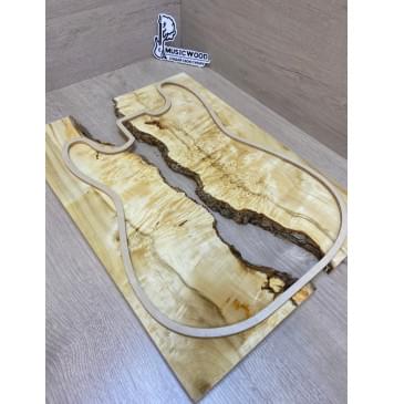 Клён Американский Каповый заготовка на топ под заливку Смешанный ААА Кап АА 16х390-340х485 мм - 2 шт-11