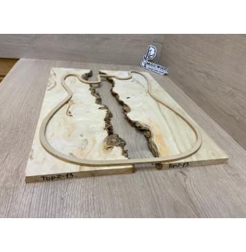 Клён Американский Каповый заготовка на топ под заливку Смешанный АА Кап АА 13.5х390-340х475 мм - 2 шт-3