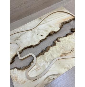 Клён Американский Каповый заготовка на топ под заливку Смешанный АА Кап АА 13.5х390-340х475 мм - 2 шт-5