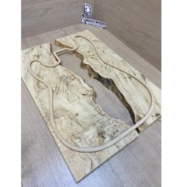 Клён Американский Каповый заготовка на топ под заливку Смешанный ААА Кап АА 16х390-340х505 мм - 2 шт-2