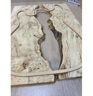 Клён Американский Каповый заготовка на топ под заливку Смешанный ААА Кап АА 16х390-340х505 мм - 2 шт-4