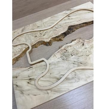 Клён Американский Каповый заготовка на топ под заливку Смешанный ААА Кап АА 16х390-340х505 мм - 2 шт-5