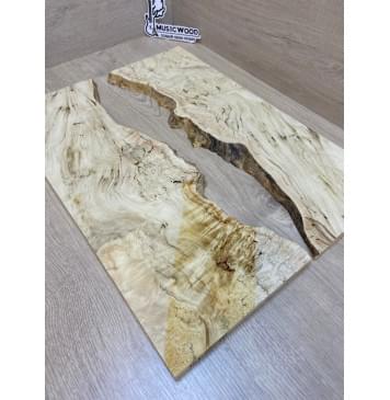 Клён Американский Каповый заготовка на топ под заливку Смешанный ААА Кап АА 16х390-340х505 мм - 2 шт-7