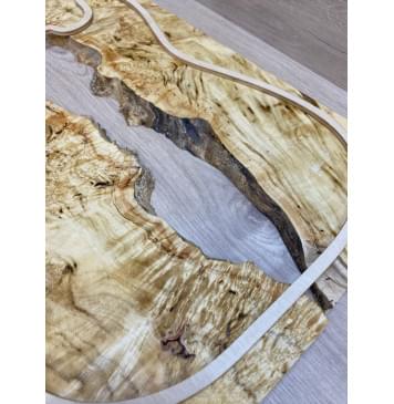 Клён Американский Каповый заготовка на топ под заливку Смешанный ААА Кап АА 16х390-340х505 мм - 2 шт-11