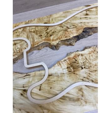 Клён Американский Каповый заготовка на топ под заливку Смешанный ААА Кап АА 16х390-340х505 мм - 2 шт-12