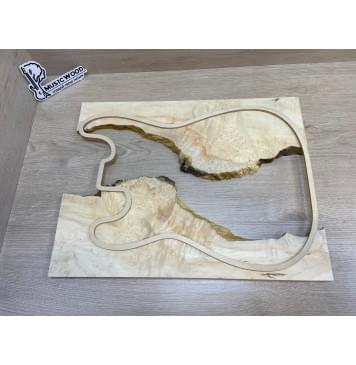 Клён Американский Каповый заготовка на топ под заливку Смешанный ААА Кап ААА 15х390-340х480 мм - 2 шт-2