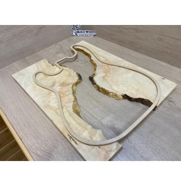 Клён Американский Каповый заготовка на топ под заливку Смешанный ААА Кап ААА 15х390-340х480 мм - 2 шт-3