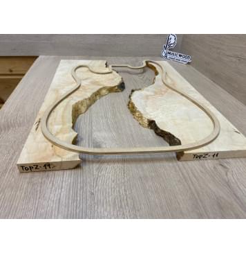 Клён Американский Каповый заготовка на топ под заливку Смешанный ААА Кап ААА 15х390-340х480 мм - 2 шт-4