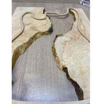 Клён Американский Каповый заготовка на топ под заливку Смешанный ААА Кап ААА 15х390-340х480 мм - 2 шт-5