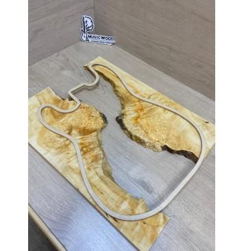 Клён Американский Каповый заготовка на топ под заливку Смешанный ААА Кап ААА 15х390-340х480 мм - 2 шт-11