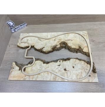 Клён Американский Каповый заготовка на топ под заливку Смешанный ААА Кап ААА 14х390-340х490 мм - 2 шт-2