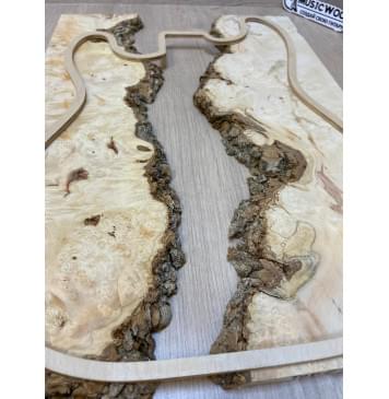 Клён Американский Каповый заготовка на топ под заливку Смешанный ААА Кап ААА 14х390-340х490 мм - 2 шт-5