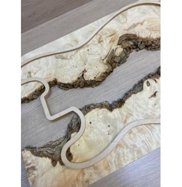 Клён Американский Каповый заготовка на топ под заливку Смешанный ААА Кап ААА 14х390-340х490 мм - 2 шт-6